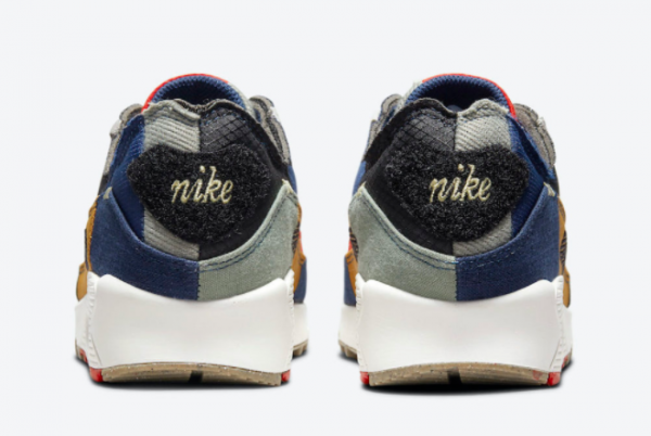 New Nike Air Max 90 Scrap College Navy Light Bone-Sail-Chile Red 2021 For Sale DJ4878-400 -3
