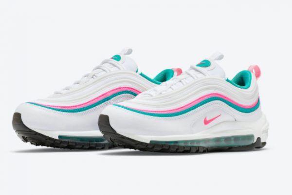 New Nike Air Max 97 South Beach White Hyper Pink-Turbo Green 2021 For Sale DC5223-100-2