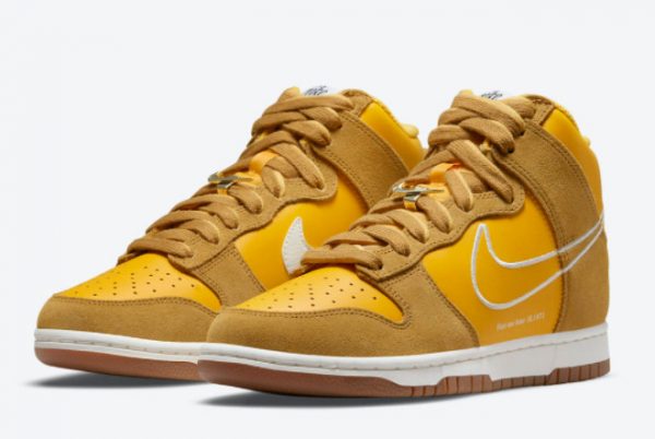 new nike dunk high first use university gold white light gum brown 2021 for sale dh6758 700 2 600x402