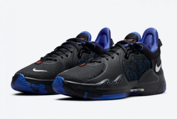 New Nike PG 5 Away Black Blue-Red 2021 For Sale CW3146-004-2