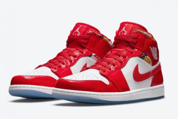 Cheap Air Jordan 1 Mid Red Patent 2021 For Sale DC7294-600 -2