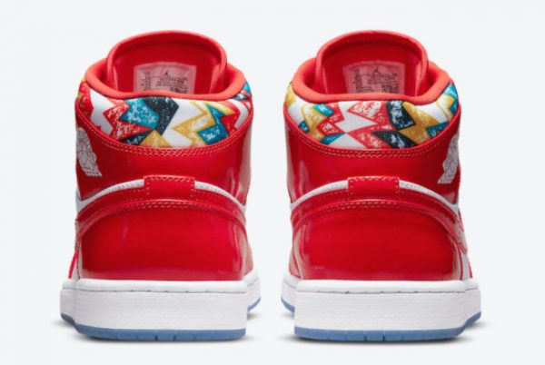Cheap Air Jordan 1 Mid Red Patent 2021 For Sale DC7294-600 -3