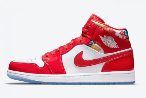 Cheap Air Jordan 1 Mid Red Patent 2021 For Sale DC7294-600