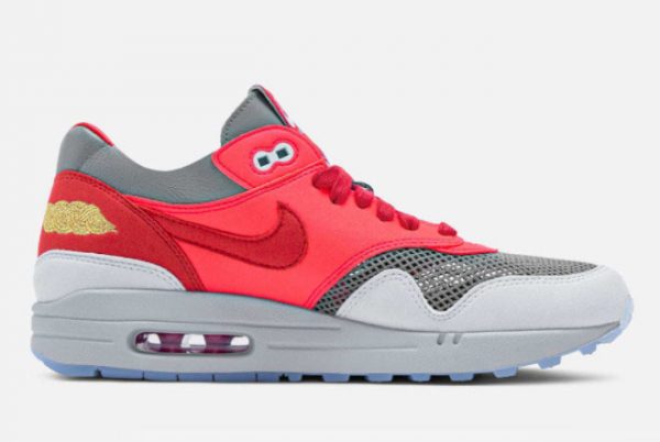 Cheap CLOT x Nike Air Max 1 K.O.D. Solar Red Solar Red University Red-Cool Grey 2021 For Sale DD1870-600-1