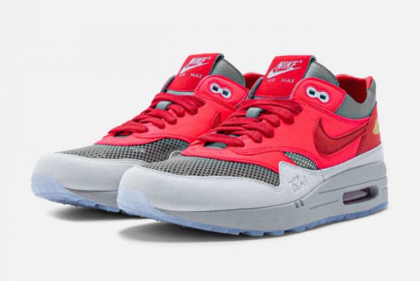 Cheap CLOT x Nike Air Max 1 K.O.D. Solar Red Solar Red University Red-Cool Grey 2021 For Sale DD1870-600-2
