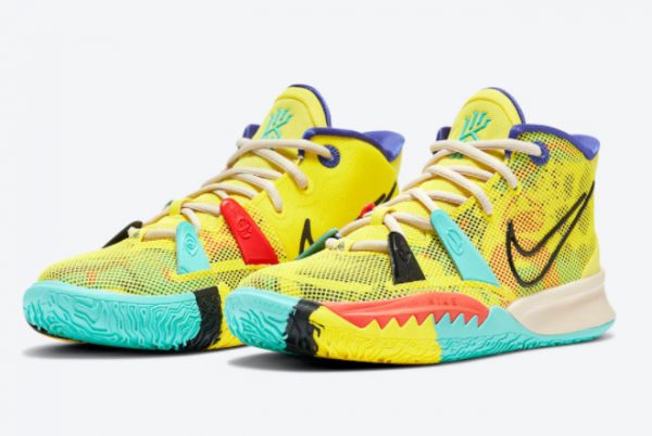 Cheap Nike Kyrie 7 GS 1 World 1 People Electric Yellow CT4080-700-2