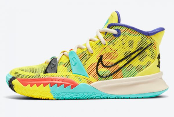 Cheap Nike Kyrie 7 GS 1 World 1 People Electric Yellow CT4080-700