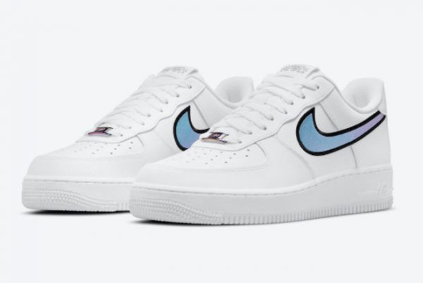 Latest Nike Air Force 1 Low White Iridescent Swooshes 2021 For Sale DN4925-100 -2