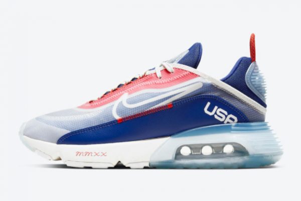 Latest Nike Air Max 2090 USA Sail Chile Red-Deep Royal Blue 2021 For Sale CT2010-100