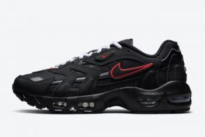 Latest Nike Air Max 96 II Black Black-Sport Red-White 2021 For Sale DC9409-002