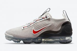 Latest Nike Air VaporMax 2021 Cheerless Plague Summit White-Black-University Red For Sale DH4085-003