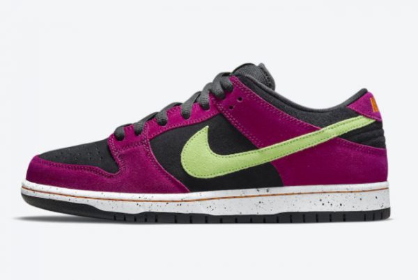 Latest Nike SB Dunk Low Red Plum Red Plum Black-Taxi-Citron 2021 For Sale BQ6817-501