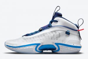 New Chris Paul looking down the court in the Air Mid Jordan 23 PE Jayson Tatum PE White Blue Void-Photo Blue-University Red 2021 For Sale DJ4484-100