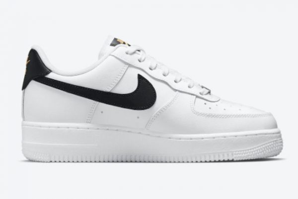 New Nike Air Force 1 07 Essential White/Black-Gold For Sale CZ0270-102-1