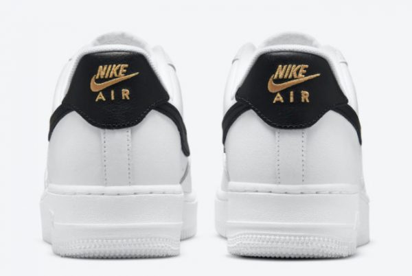 New Nike Air Force 1 07 Essential White/Black-Gold For Sale CZ0270-102-3