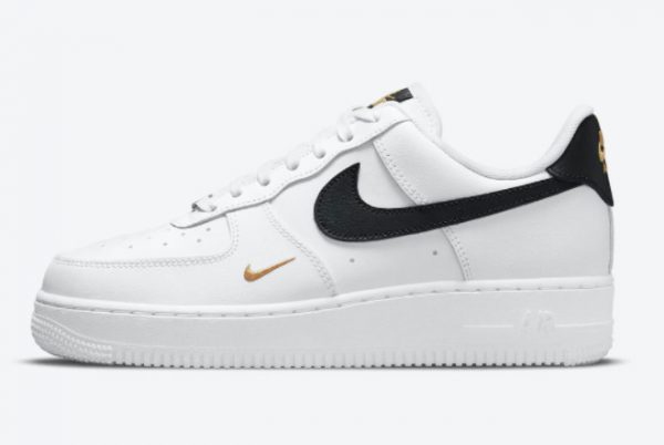 New Nike Air Force 1 07 Essential White/Black-Gold For Sale CZ0270-102