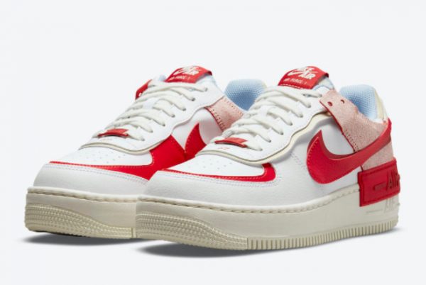 New Nike Air Force 1 Shadow White Red-Light Blue 2021 For Sale CI0919-108-2