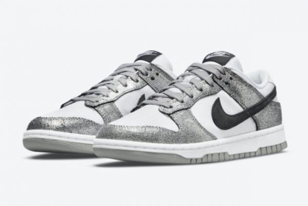 2021 nike dunk low cracked leather silver black with lifestyle shoes on sale do5882 001 2 600x402