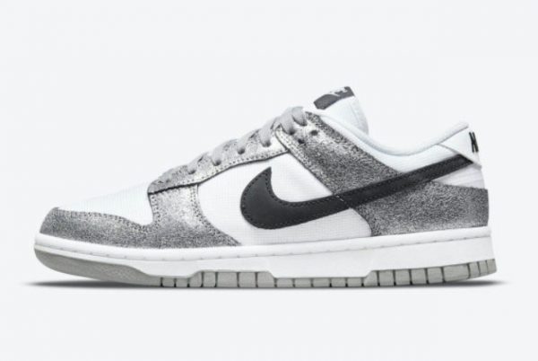 Latest Nike Dunk Low Cracked Leather Silver Black with 2021 For Sale DO5882-001