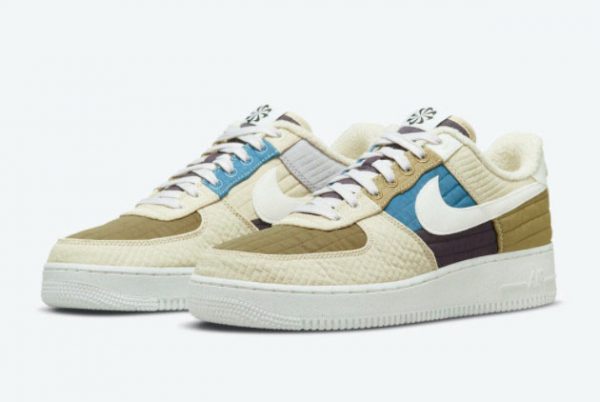 Cheap Nike Air Force 1 Low Toasty Brown Kelp Sail-Rattan-Cave Purple 2021 For Sale DC8744-301-2