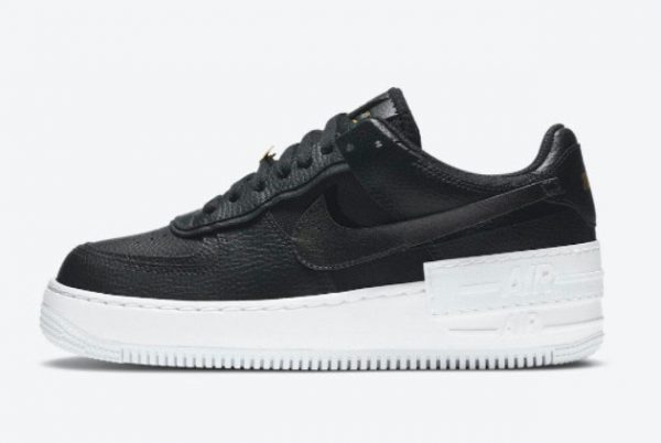 Cheap Nike Air Force 1 Shadow Black White Gold 2021 For Sale DC4459-001