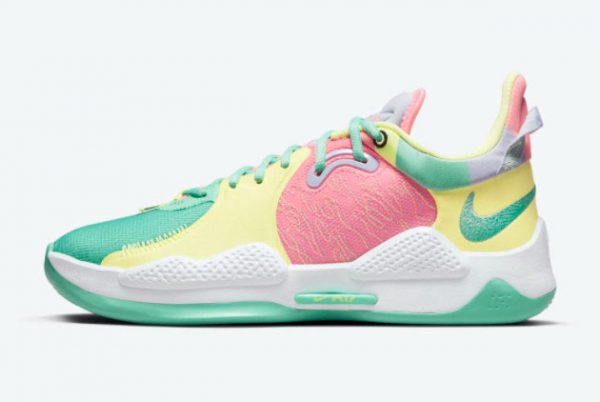 Cheap Nike PG 5 Daughters Green Glow White-Sunset Pulse-Black 2021 For Sale CW3143-301