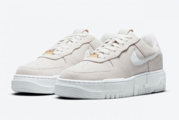 Cheap Nike Wmns Air Force 1 Pixel Beige Pink 2021 For Sale DQ0827-100-2