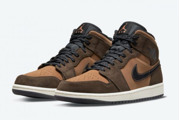 Latest Air Jordan 1 Mid Brown/White 2021 For Sale DC7294-200-2
