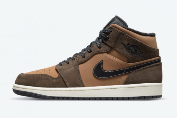 Latest Air Jordan 1 Mid Brown/White 2021 For Sale DC7294-200