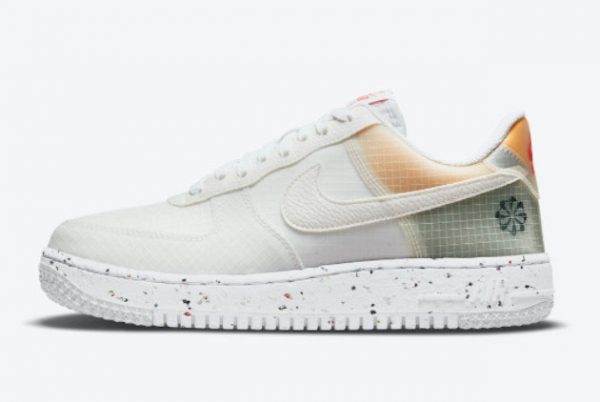 Latest Nike Air Force 1 Crater White/White-Orange 2021 For Sale DH2521-100