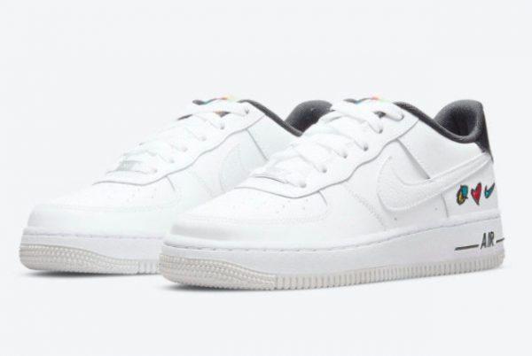 Latest Nike Air Force 1 Low GS Peace Love Swoosh 2021 For Sale DM8154-100-2