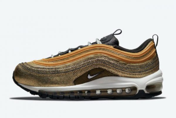 Latest Nike Air Max 97 Cracked Gold 2021 For Sale DO5881-700