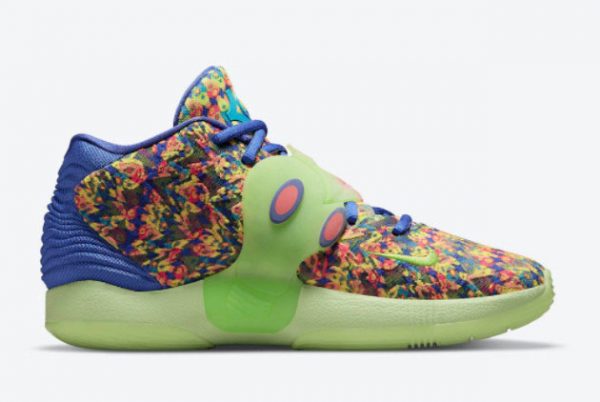 Latest Nike KD 14 Colorful Print Wing Strap 2021 For Sale DO6902-400-1