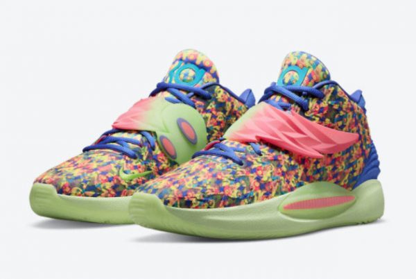 Latest Nike KD 14 Colorful Print Wing Strap 2021 For Sale DO6902-400-2