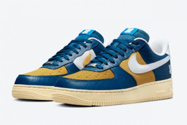 Latest Undefeated x Nike Air Force 1 Low Dunk vs AF1 Blue Croc 2021 For Sale DM8462-400-2