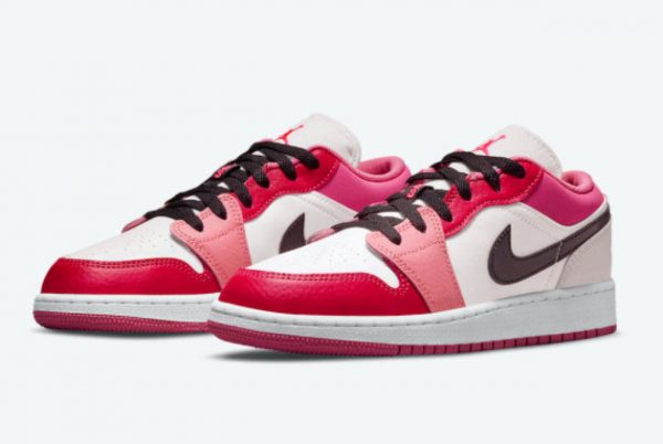 New Air Jordan 1 Low GS Pink Red 2021 For Sale 553560-162-1