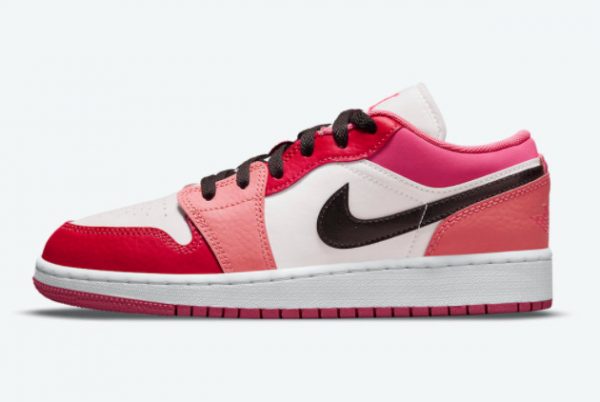 New Air Jordan 1 Low GS Pink Red 2021 For Sale 553560-162