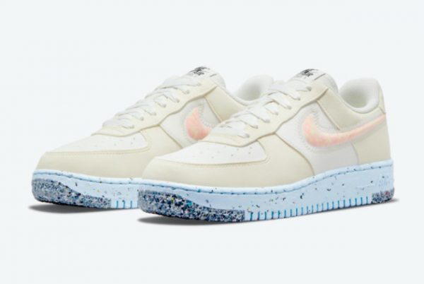 New Nike Air Force 1 Crater Cream White Pink 2021 For Sale DH0927-100-1