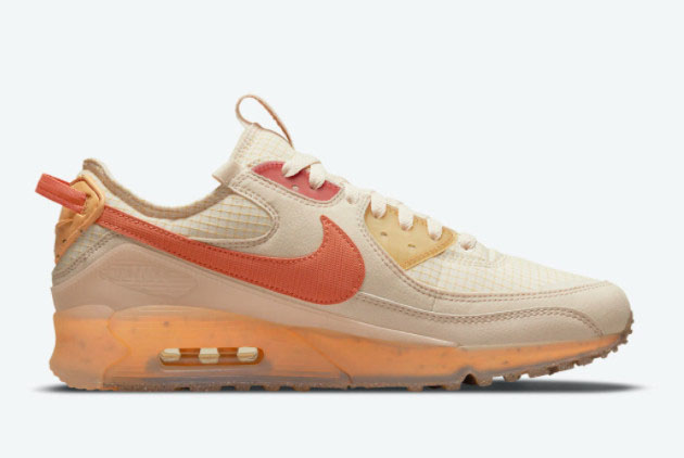 New Nike Air Max 90 Terrascape “Fuel Orange” Pearl White/Hot Curry-Fuel ...