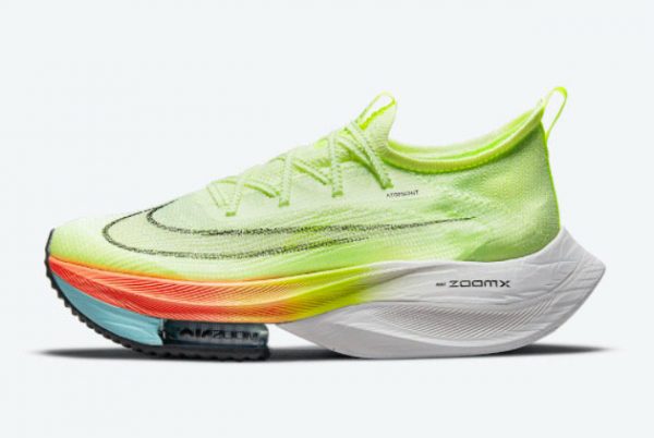 New Nike Air Zoom Alphafly NEXT% Barely Volt Hyper Orange-Dynamic Turquoise-Black 2021 For Sale CI9925-700