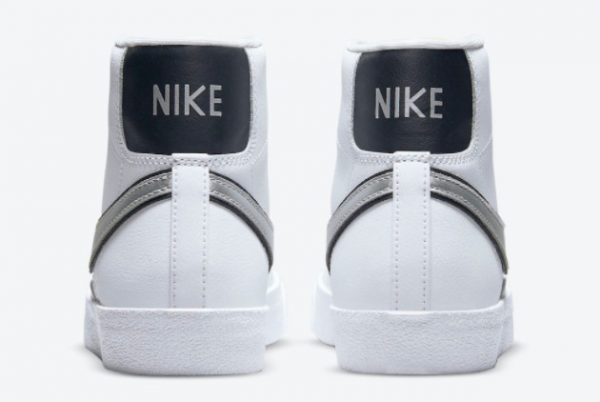 New Nike Blazer Mid 77 White Silver Swoosh 2021 For Sale DH0070-100-2