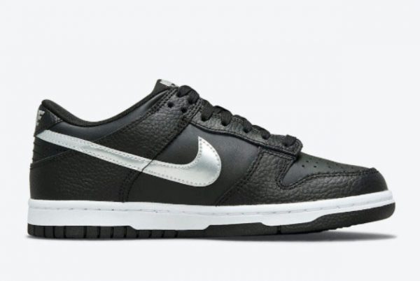 New Nike Dunk Low GS Black Metallic Silver-White 2021 For Sale DC9560-001-1