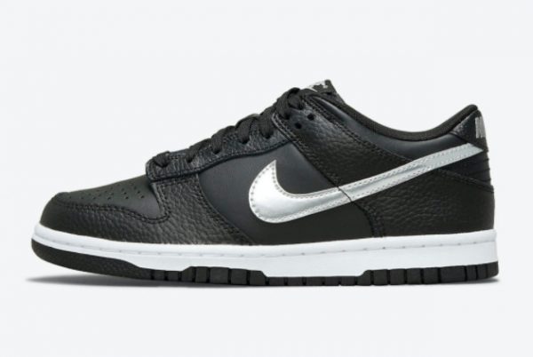 New Nike Dunk Low GS Black Metallic Silver-White 2021 For Sale DC9560-001