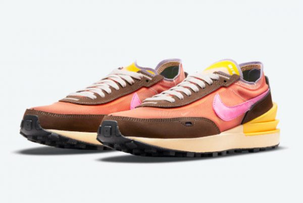 New Nike Waffle One Exeter Edition Orange Pulse Baroque Brown-University Gold-Pinksicle 2021 For Sale DM8114-800-1