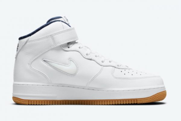 Cheap Nike Air Force 1 Mid NYC White Midnight Navy-Gum Yellow 2021 For Sale DH5622-100-1