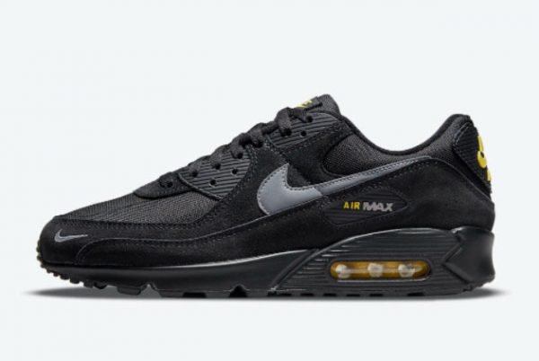 Cheap Nike Air Max 90 Black Yellow Reflective Swooshes 2021 For Sale DO6706-001