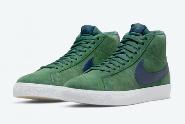 Cheap Nike SB Blazer Mid Noble Green Noble Green Midnight Navy 2021 For Sale 864349-302-2
