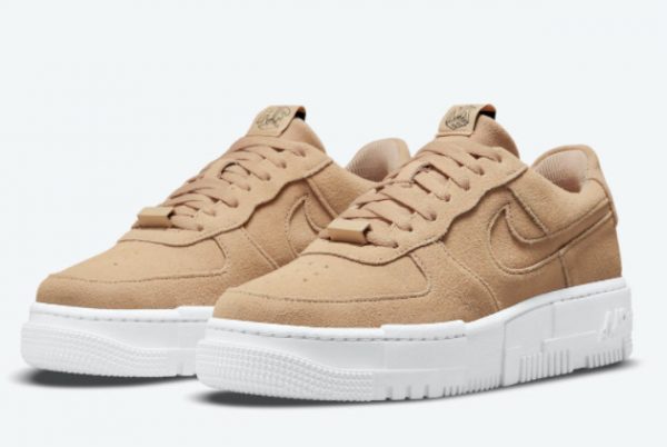 Latest Nike Air Force 1 Pixel Tan Suede Hemp White 2021 For Sale DQ5570-200-1