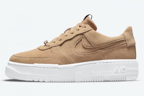 Latest Nike Air Force 1 Pixel Tan Suede Hemp White 2021 For Sale DQ5570-200