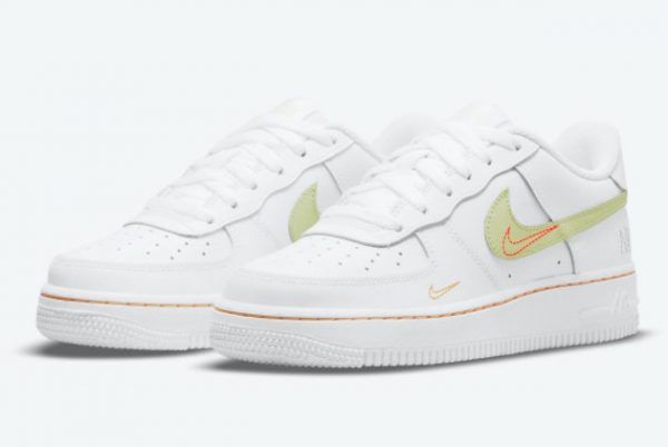Latest Nike Air Force 1 GS White Bright Crimson-Light Photo Blue-Lime Ice 2021 For Sale DN8000-100-1